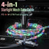 4 in 1 USB Charging Cable, 2 Pack 3.3ft Light up USB-C Cable, Multicolored RGB Starlights USB C to C Cable with EVA