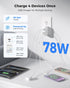 SUPERONE 4-Port 17/16/15/14/13/12/11 Retractable iPhone Charger, USB C Charger Block, iPhone Chargers Fast Charging