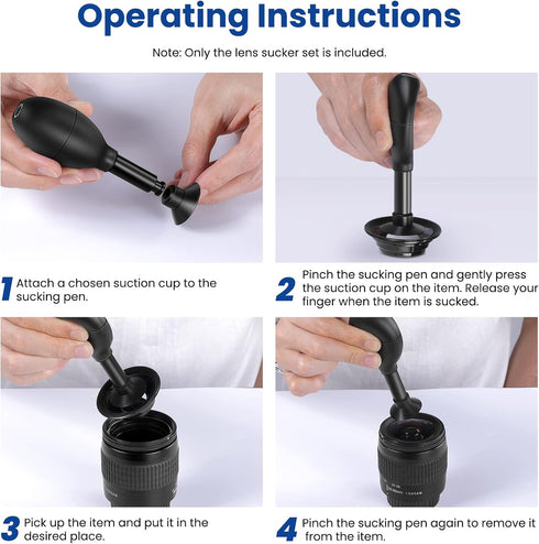 Neewer 8-in-1 Lens Sucker Kit - IC Pick Up Vacuum Suction Pen with 7 Interchangeable Cups for Lens Repair