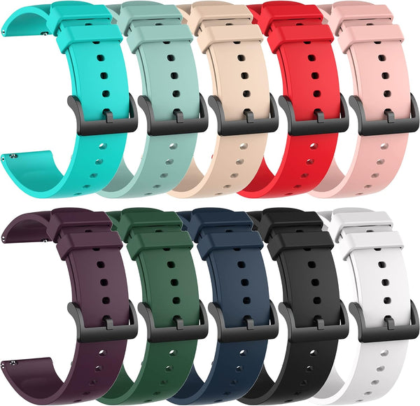 22MM Silicone Bracelet Compatible with Amazfit Bip 5/Balance/Cheetah/GTR 4/GTR 3 Pro/GTR 3/GTR 2/GTR 2E, Adjustable