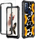 Shop Motorola Moto G Play 2023 Case with Glass Screen Protector, Heavy Duty PC & TPU, Shockproof - Cow Print Sunflowers.