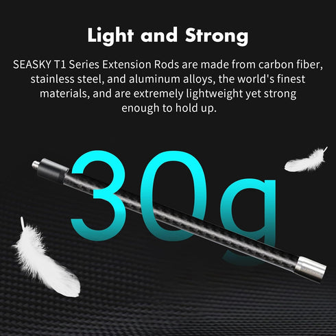 SEASKY T1-1 1/4 Screw Thread Carbon Fiber Extension Rod Kit with 1/4 Adapter for insta360 One X4 X3 X2 X RS & GoPro