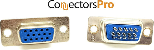 Pc Accessories 10 Pairs D-Sub HD15 High Density Solder Male and DB HD15 Female Connector 20-Pack (10 Male + 10 Female)
