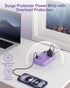 Beeiker 6 USB(2 10 24W 4 USB C) Purple Surge Protector Power Strip- Ft Purple Extension Cord with USB Charging Station
