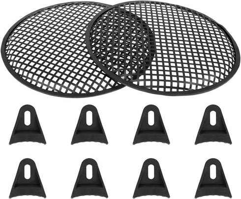 X AUTOHAUX 2pcs 12 Inch Black Car Audio Speaker Cover - Metal Mesh Subwoofer Grill Horn Guard