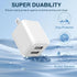 REKNA 14 13 12 11 USB Wall Charger, Dual Port Cube Power Adapter Charger Plug Block Charging Box, Dual Port Wall Fast