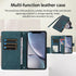 Asuwish iPhone Xs Max Wallet Case: Leather Flip Zipper, Card Holder, Tempered Glass Protector, Wrist Strap - Green.