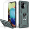 LUMARKE Galaxy A71 5G Case, 16ft Drop Tested Military Grade Cover with Magnetic Ring Kickstand, Pine Green