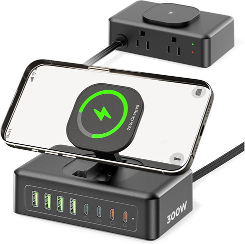 Acozvin 300W USB Charging Station, 11-in-1 USB C Power Strip Surge Protector, 2AC