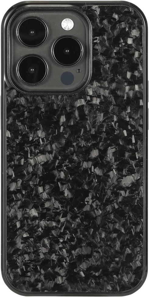 molzar Grip Series Case for iPhone 14 Pro with Real Forged Carbon Fiber, Built-in Metal Plate for Magnetic Mount,