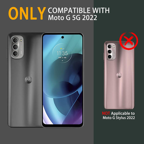DUOPAL Military Grade Protection Case for Motorola Moto G 2022 (NOT Stylus) with Tempered Glass HD Screen Protector &