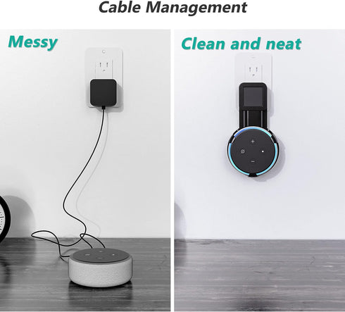 WALI Holder Stand for Echo Dot 3rd Gen, Outlet Wall Mount Smart Home Speakers Plug Mount for Alexa with Cable