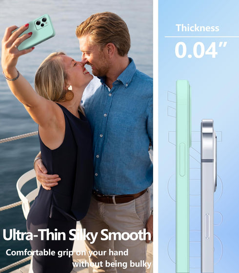 Poco X5 Pro Case - Dark Green Silicone, Soft Touch, Shockproof, Thin Cover for Xiaomi Poco X5 Pro (Blue)