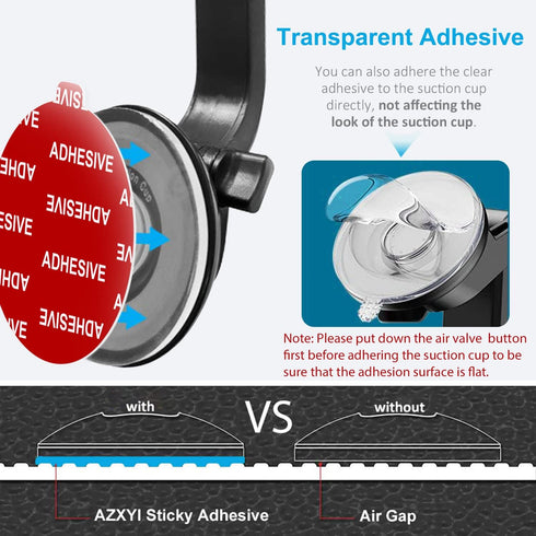 AZXYI Very High Bond Sticky Adhesive, 6 Pack Dashboard Pad Mounting Disk Replacement Kit