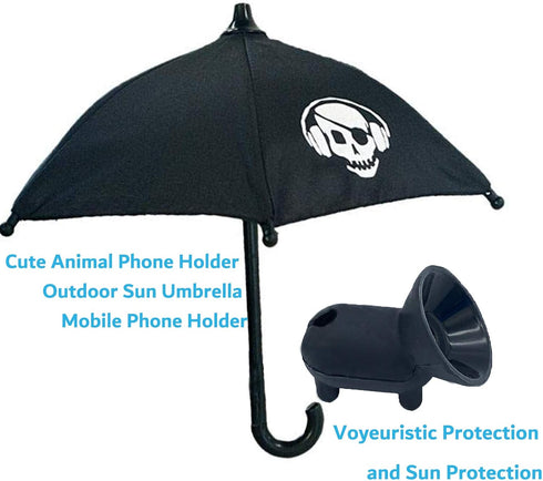 Phone Umbrella for Sun, Cell Phone Umbrella Sun Shade, Umbrella for Phone with Universal Adjustable Piggy Suction Cup Stand, phone umbrella for sun iphone, iPad, Camera