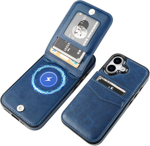 KIHUWEY for iPhone 17 Case Wallet Compatible with MagSafe Wireless Charging, Credit Card