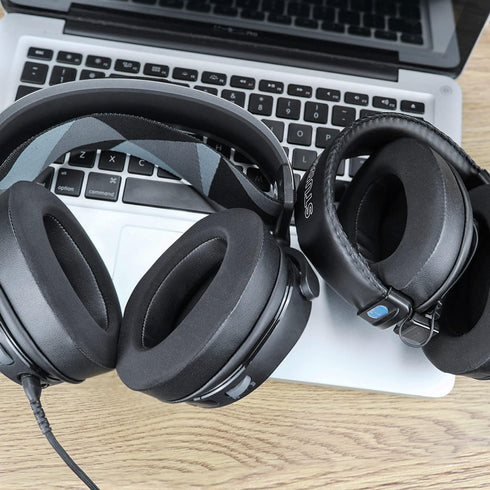 SOULWIT Cooling Gel Earpads for Audio-Technica ATH M50X/M40X, HyperX Cloud, SteelSeries Arctis, Black