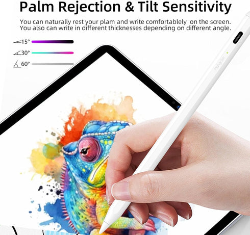 Stylus Pen for iPad 2018-2023, Apple Pencil USB C with Palm Rejection, Works with iPad Pro, Air, Mini, and More