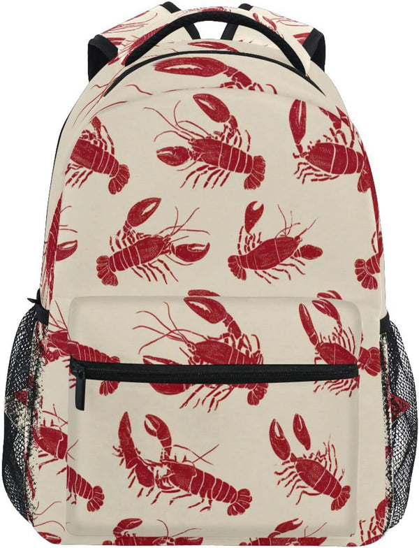 Krafig Vintage Cute Lobsters Pattern Boys Girls Kids School Backpacks Bookbag, School Bag