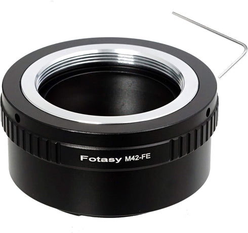 Fotasy Copper Adjustable M42 Lens to E Mount Adapter, 42mm Screw Mount to