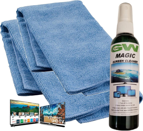 GW Deluxe Magic Screen Cleaner Kit for Samsung, LG, Sony, Ultra HD 4k HDR OLED TV, Laptop and Tablet Screens