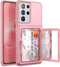 WeLoveCase Samsung Galaxy S21 Ultra Wallet Case, Credit Card Holder & Hidden Mirror, Heavy Duty Phone Cover, 6.8 inch