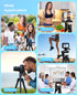 67" Tripod for iPhone, MACTREM iPad Tripod Stand with 2 in 1 Phone Holder & Wireless Remote for Video Recording,