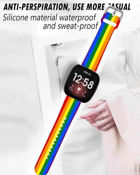Sport Band for Women Men, Compatible with Versa 4/Versa 3/Sense 2/Sense, Elastic Replacement Wristbands Strap