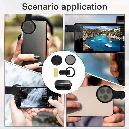 Nouiseuns 52 mm Clip On CPL Phone Camera Lens, Circular Polarizing Filter for Enhanced Mobile Photography, Polarizing