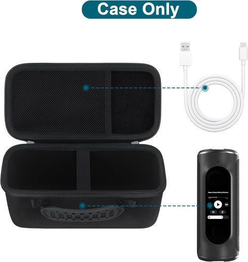 Canboc Hard Carrying Case Compatible with Blue Tees Golf Player+ GPS Speaker with Touch Screen Display, GPS Speaker Player Bag, Mesh Pocket fits Charging Cable, Black (Case only)