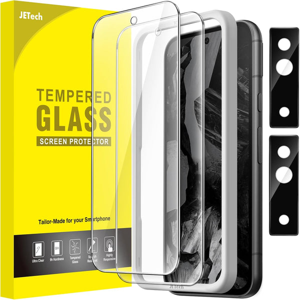JETech Screen Protector for Google Pixel 8a 6.1-Inch with Camera Lens Protector, Easy Installation, 2-Pack