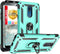 TJS Phone Case for LG K40/K12 Plus/X4/Solo LTE, with Full Coverage Tempered Glass Screen Protector