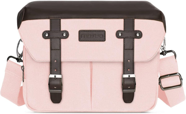 MOSISO Camera Case Crossbody Shoulder Messenger Bag, DSLR/SLR/Mirrorless Photography Vintage PU Leather