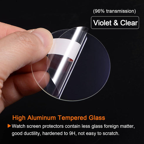 5pcs Watch Glass Screen Protectors, 31mm Violet Tempered Glass, Anti-Glare 9H Hardness for Smartwatch Protection