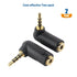 Cable Matters 2-Pack TRRS Right Angle 3.5mm Adapter, 90 Degree Audio Adapter in Black.