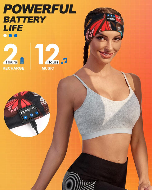 LC-dolida Sleep Mask with Bluetooth Headphones, Best Gift Sleep Headphones Bluetooth Headband for Sports and Travel