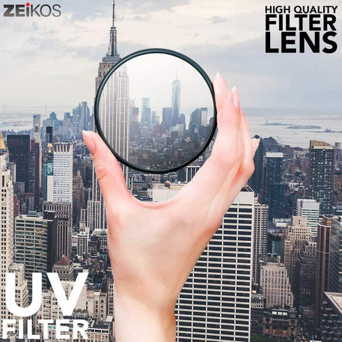 Zeikos 72mm Multi-Coated UV, CPL, FLD Professional Lens Filter Kit, Comes with Miracle Fiber Cloth and Carry Pouch, Accessory Kit for Lenses with a 72 mm Filter