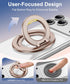 CAPRARO 360 17/16/15/14/15 Magnetic Phone Ring Holder for MagSafe, Dual-Side Magnetics, Rotation Gym Phone Stand Grip