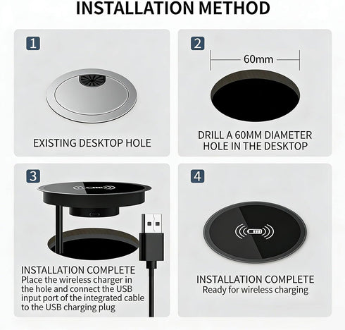 Generic Invisible Under-Desk Wireless Charger-Sleek, Invisible Wireless Charger Under Desk, Invisible Wireless