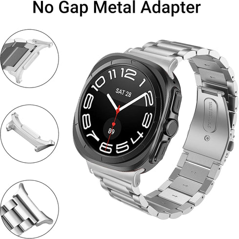 2Pairs Adapters for Samsung Galaxy Watch Ultra 47mm Connector 22mm Watch Band, Metal Stainless Steel Connection Adapter