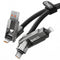 SHEZI Upgraded 4 in 1 60W 5FT USB C Cable, Nylon Braided Fast Charging iPhone Charger Cord, Grey