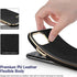 LOHASIC Leather Case for iPhone 11 – Slim PU Leather with Electroplated Frame, Anti-Slip Grip, Black