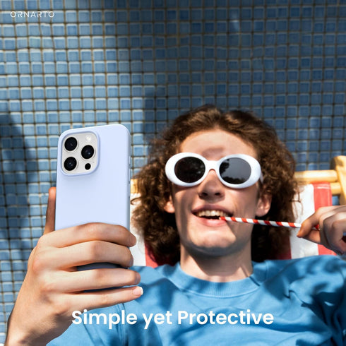 ORNARTO 16 6.3", 3 Compatible with iPhone Pro Case Slim Liquid Silicone Layers Soft Gel Rubber Shockproof Protective