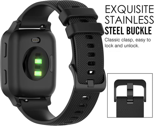 Band for Garmin Venu Sq 2/Music, Soft Silicone Replacement Watch Band for Garmin Venu 2 Plus (No Tracker)