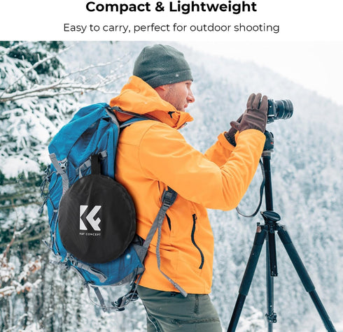 K&F CONCEPT 5-in-1 22"(60cm) Light Reflector with Grip Photography Diffuser Collapsible Portable for Studio and Outdoor