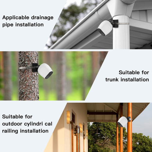 Universal Pole Mounting Bracket for Arlo Pro 2/3/4/Ultra/Essential/Wyze Cam Outdoor, 1 Pack (Black)