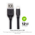 mophie Charge Stream USB-A to Lightning 1m/3ft Cable, Long-Lasting Braided Cord with Fast Charge Compatibility