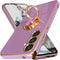 Samsung Galaxy S23 FE Case with Screen Protector, Magnetic Kickstand, 360° Rotation Ring Holder, Purple