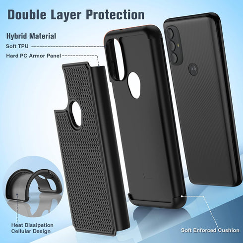BNIUT for Motorola Moto G Power 2022 Case, Dual Layer Protective Heavy Duty Shockproof Cover for Moto G Play 2023