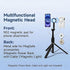 NibulaSpark 67" Magnetic Phone Tripod for iPhone MagSafe, Selfie Stick for iPhone with Metal Back Mount for Power Bank